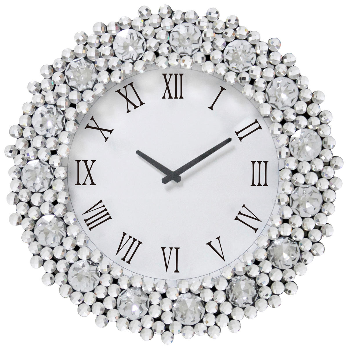 CEAS DE PERETE 52 cm   - argintiu/alb, Basics, sticlă/material pe bază de lemn (52cm) - Ambia Home