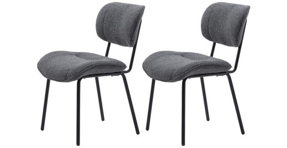STUHL-SET 2 Stück  Bouclé  Grau  - Grau, MODERN, Textil/Metall (50/98/50cm) - Carryhome
