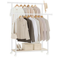 KLEIDERWAGEN in Naturfarben, Weiß 98,5/156,8/39,6 cm   - Naturfarben/Weiß, Basics, Holzwerkstoff/Kunststoff (98,5/156,8/39,6cm)
