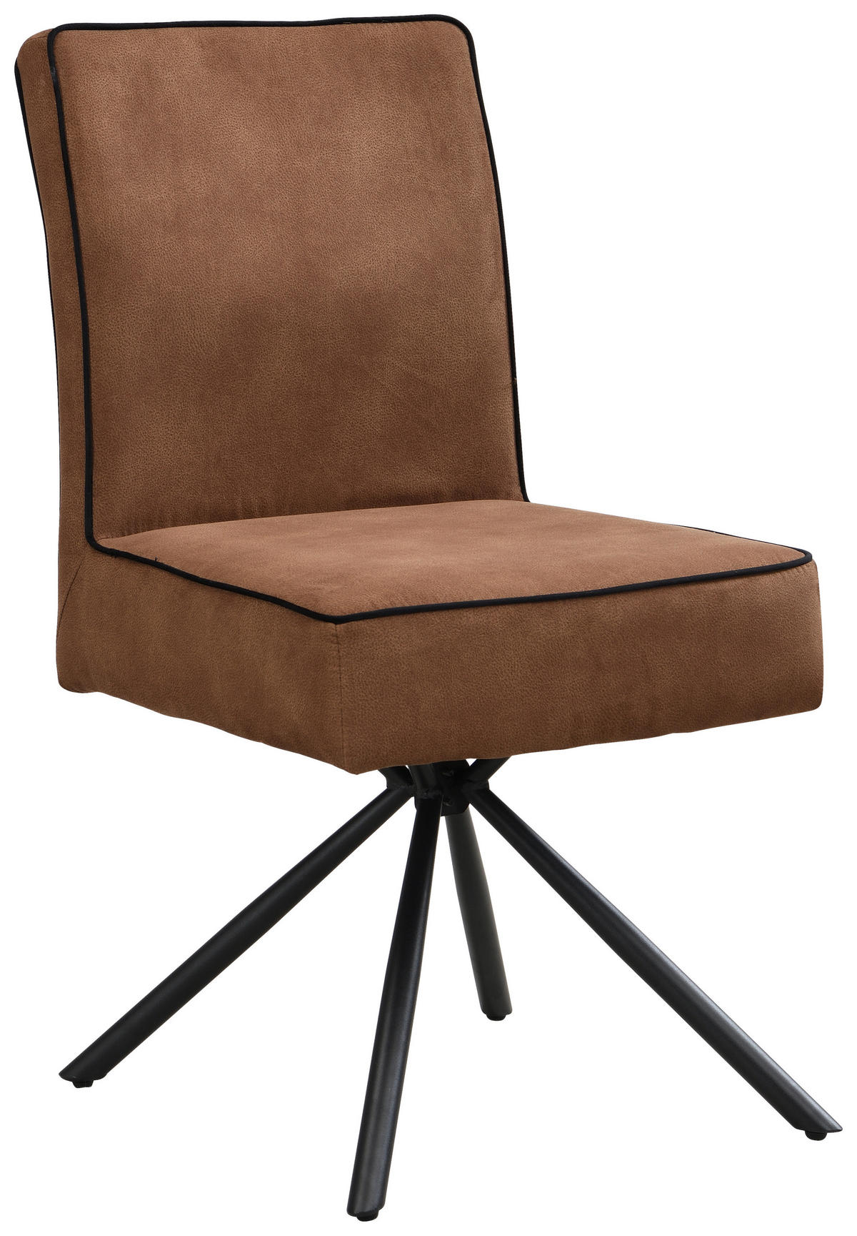 STUHL - Cognac/Schwarz, Design, Textil/Metall (46,5/91/62,5cm) - Ambia Home