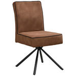 STUHL - Cognac/Schwarz, Design, Textil/Metall (46,5/91/62,5cm) - Ambia Home