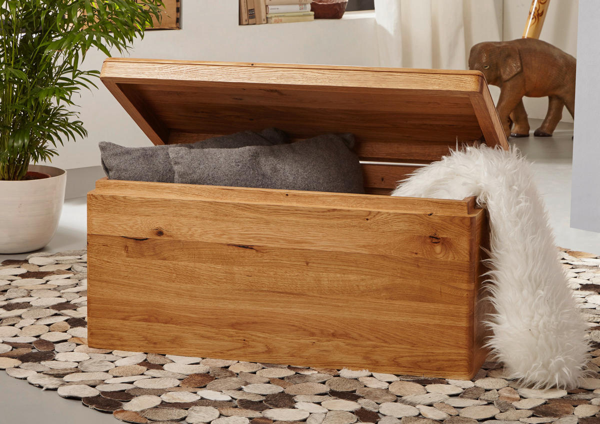 TRUHE in Holz 80/40/40 cm  - Eichefarben, Design, Holz (80/40/40cm) - Livetastic