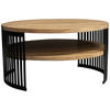 COUCHTISCH Akazie massiv 75/75/40 cm rund Schwarz, Akaziefarben  - Schwarz/Akaziefarben, Design, Holz/Metall (75/75/40cm) - Carryhome