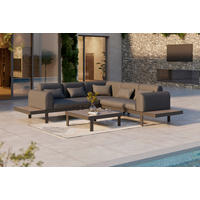 LOUNGEGARNITUR  273/273 cm  Aluminium  - Anthrazit/Grau, MODERN, Glas/Textil (273/273cm) - Ambia Garden