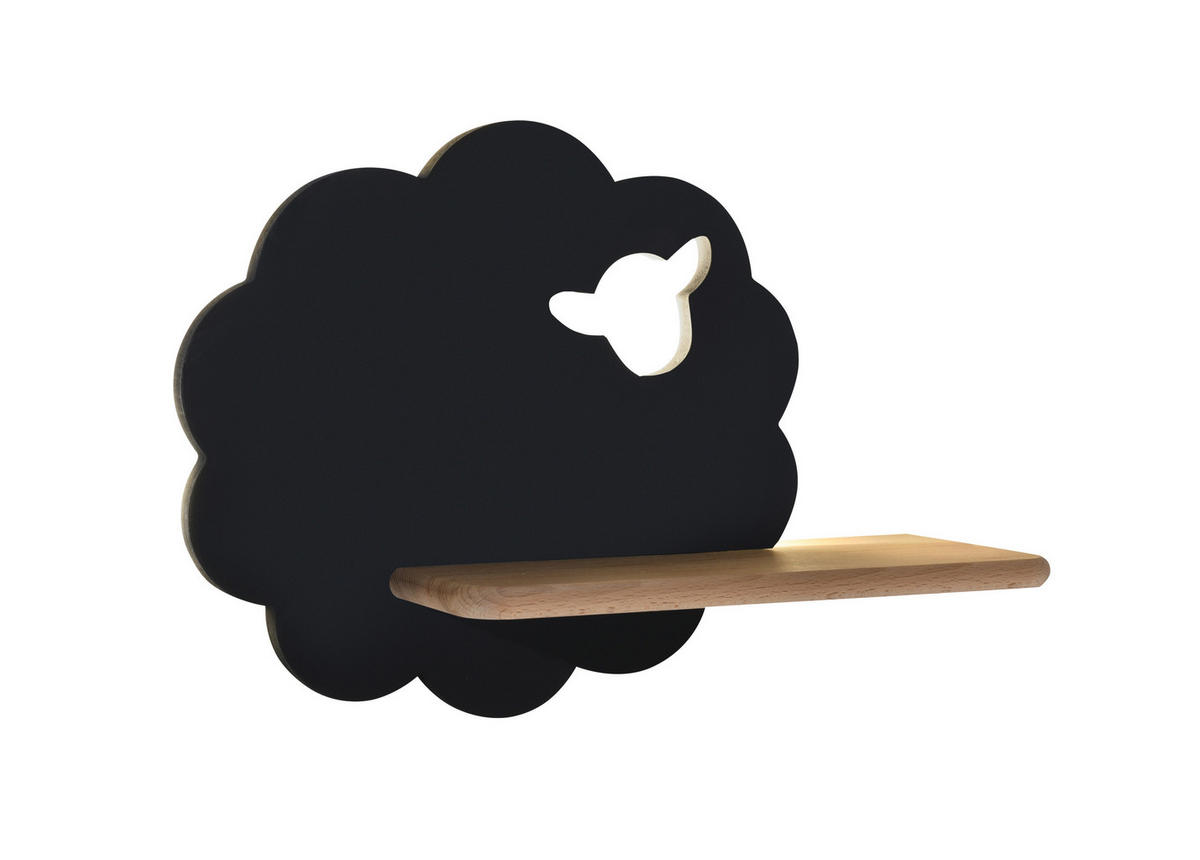 KINDERWANDLEUCHTE 36/12/24 cm   - Schwarz, Basics, Holz/Holzwerkstoff (36/12/24cm)