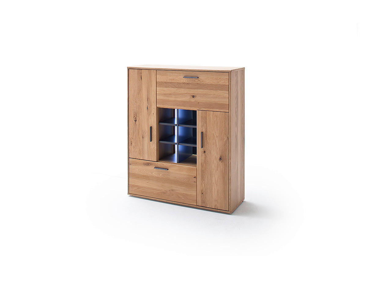 WOHNWAND  in Eichefarben 338/204/50 cm  - Eichefarben/Schwarz, Design, Holz/Holzwerkstoff (338/204/50cm) - Livetastic