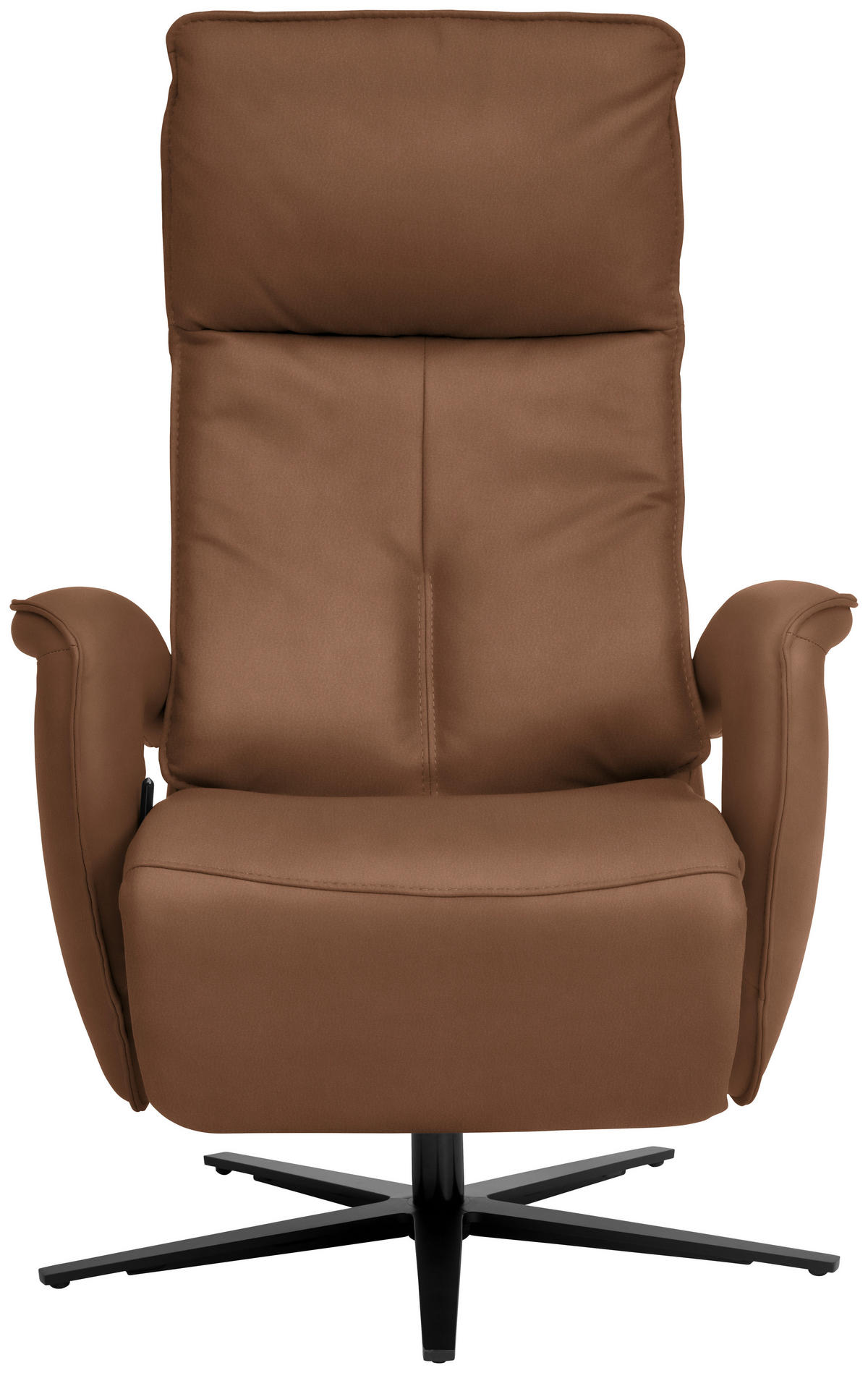 RELAXSESSEL in Leder Braun  - Schwarz/Braun, Design, Leder/Metall (77/119/87cm) - Valdera