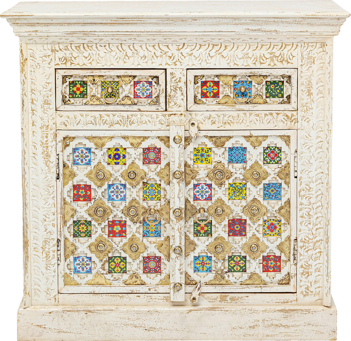 KOMMODE  in 90/90/40 cm  - Beige/Multicolor, Holz/Keramik (90/90/40cm) - Kare-Design