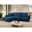 ECKSOFA Blau Chenille  - Blau/Schwarz, KONVENTIONELL, Textil/Metall (185/266cm) - Carryhome