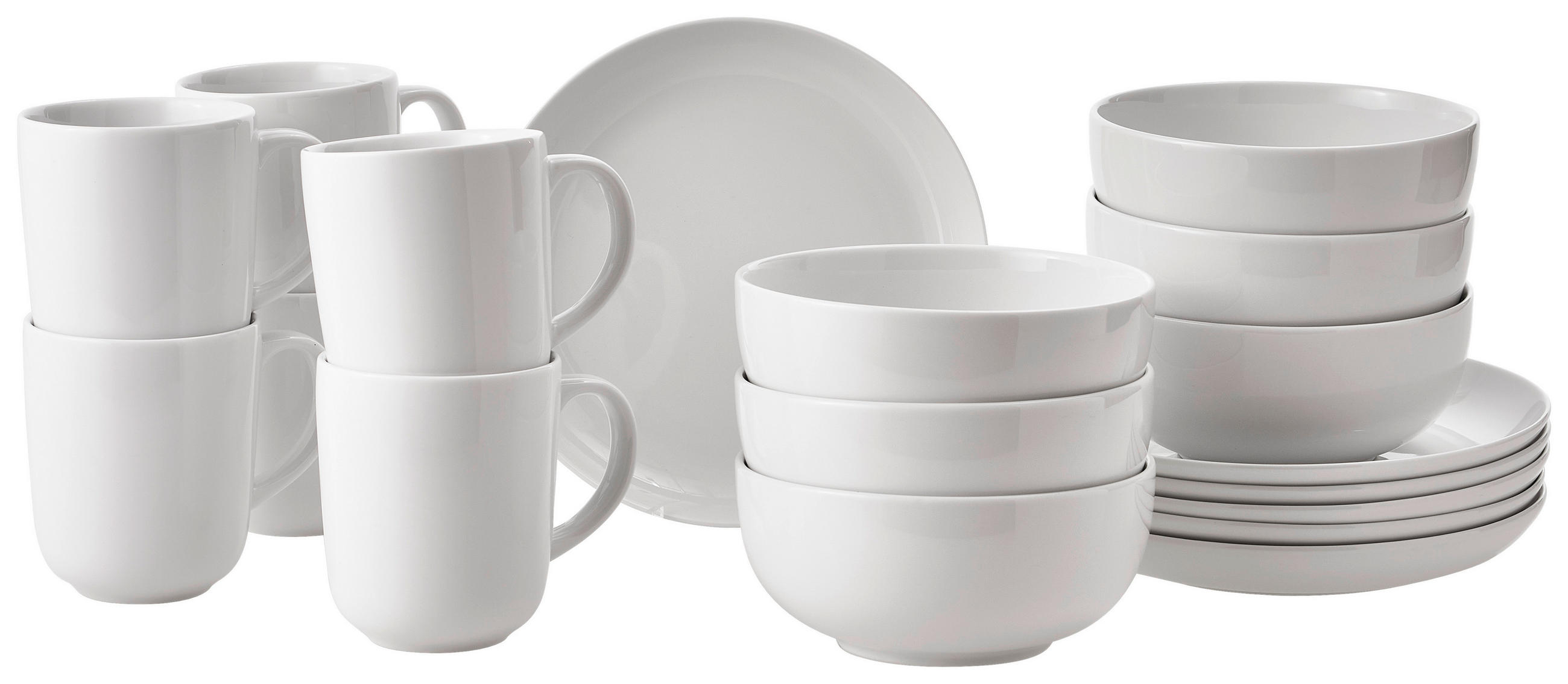 KAFFEESERVICE LILYBET 18-teilig  - Weiß, Basics, Keramik - Novel