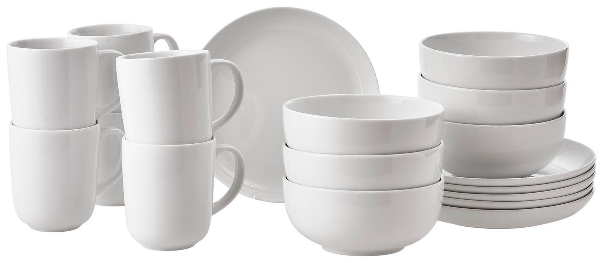 KAFFEESERVICE LILYBET 18-teilig  - Weiss, Basics, Keramik - Novel