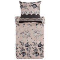 BETTWÄSCHESET Paraggi Satin 200/210 cm  65 cm/100 cm  - Schwarz, Design, Textil (200/210cm) - Bassetti