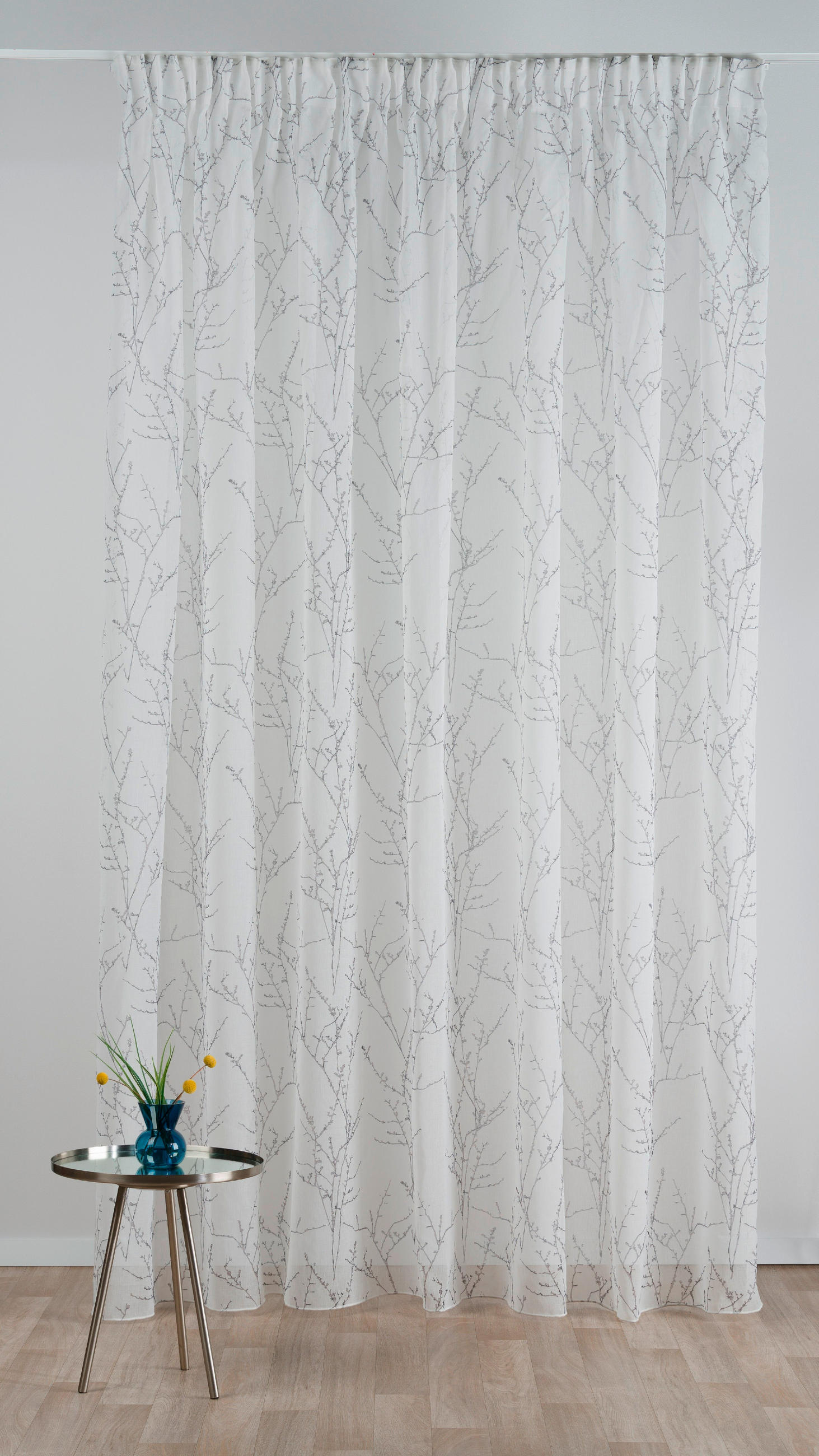 PERDEA CONFECțIONATĂ transparent  - gri, Basics, textil (26.5/43/5cm)