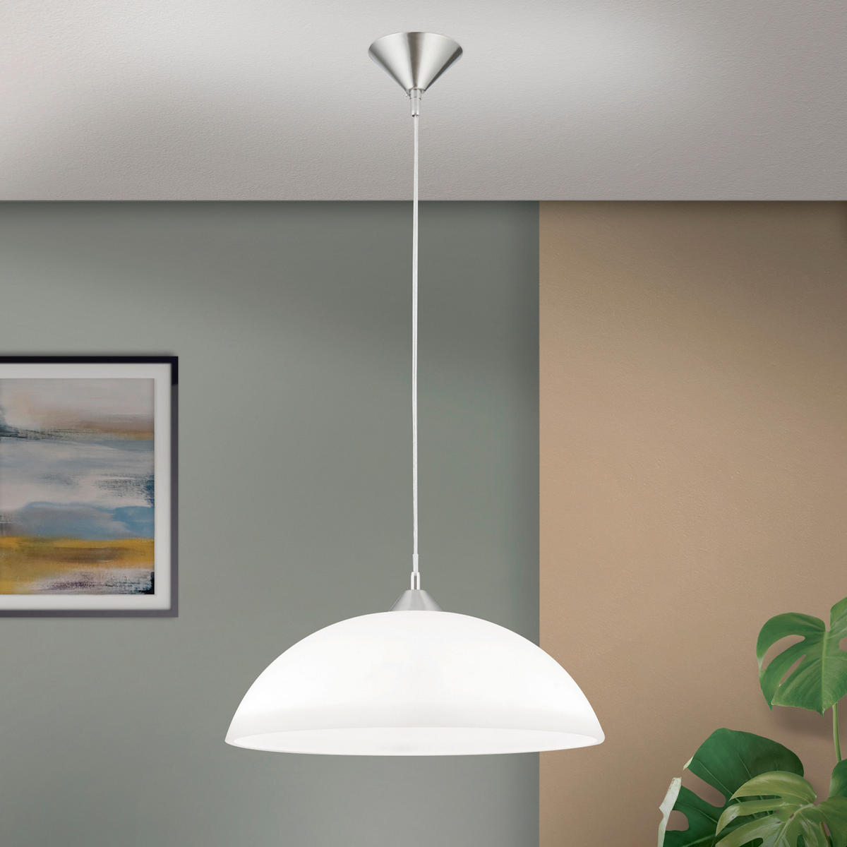 HÄNGELEUCHTE Grado 40/124,5 cm   - Silberfarben, KONVENTIONELL, Glas/Metall (40/124,5cm)