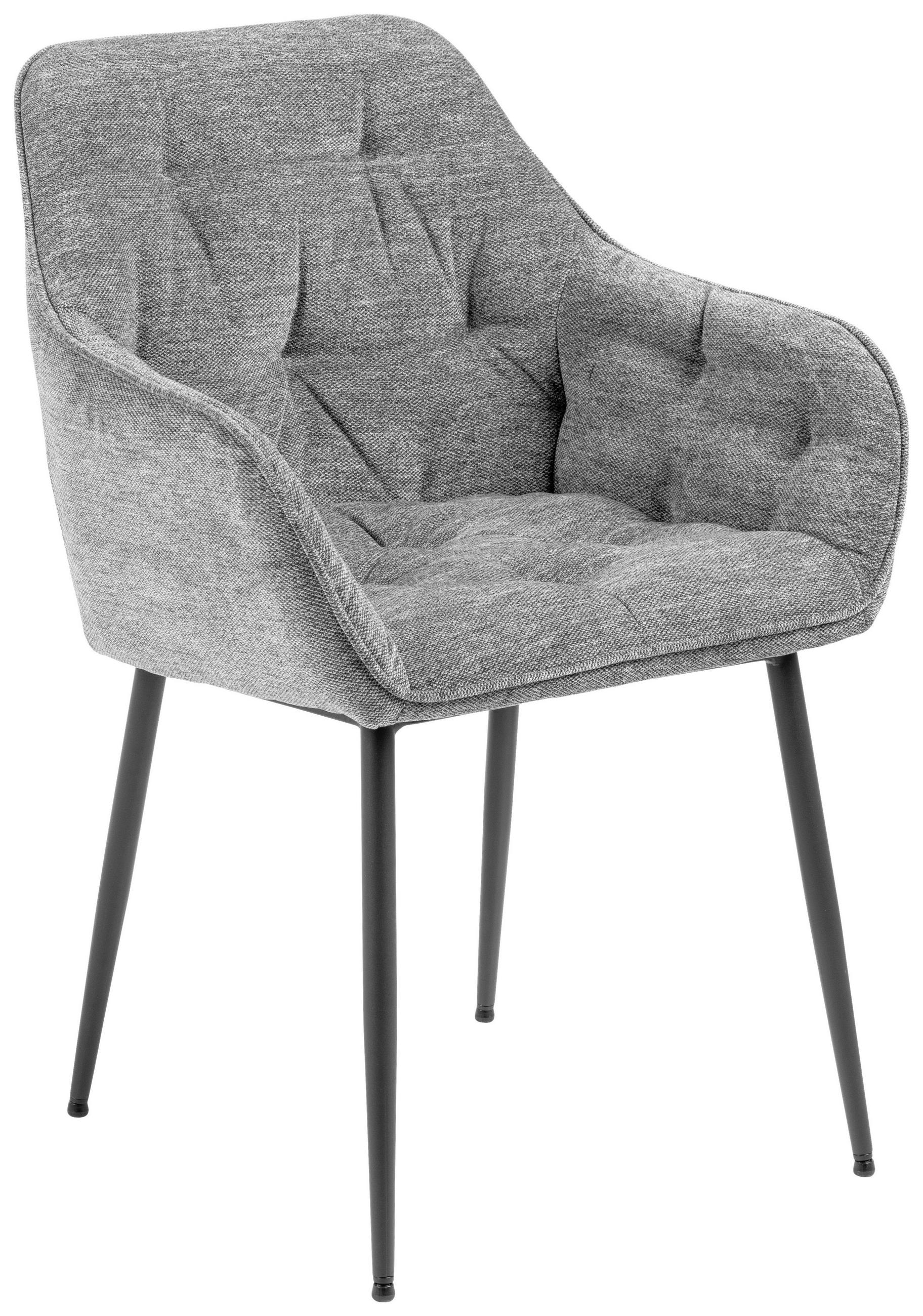 STOL MED ARMSTÖD vävt tyg  - svart/antracit, Design, metall/textil (58/83/55cm)