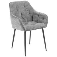 STOL MED ARMSTÖD vävt tyg  - svart/antracit, Design, metall/textil (58/83/55cm)