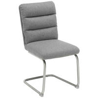 STOLIČKA S PRUŽNÝM PODNOŽÍM, tkaná textília, sivá, farba ušľachtilej ocele - sivá/farba ušľachtilej ocele, Design, kov/textil (49/91,5/64,5cm) - Novel