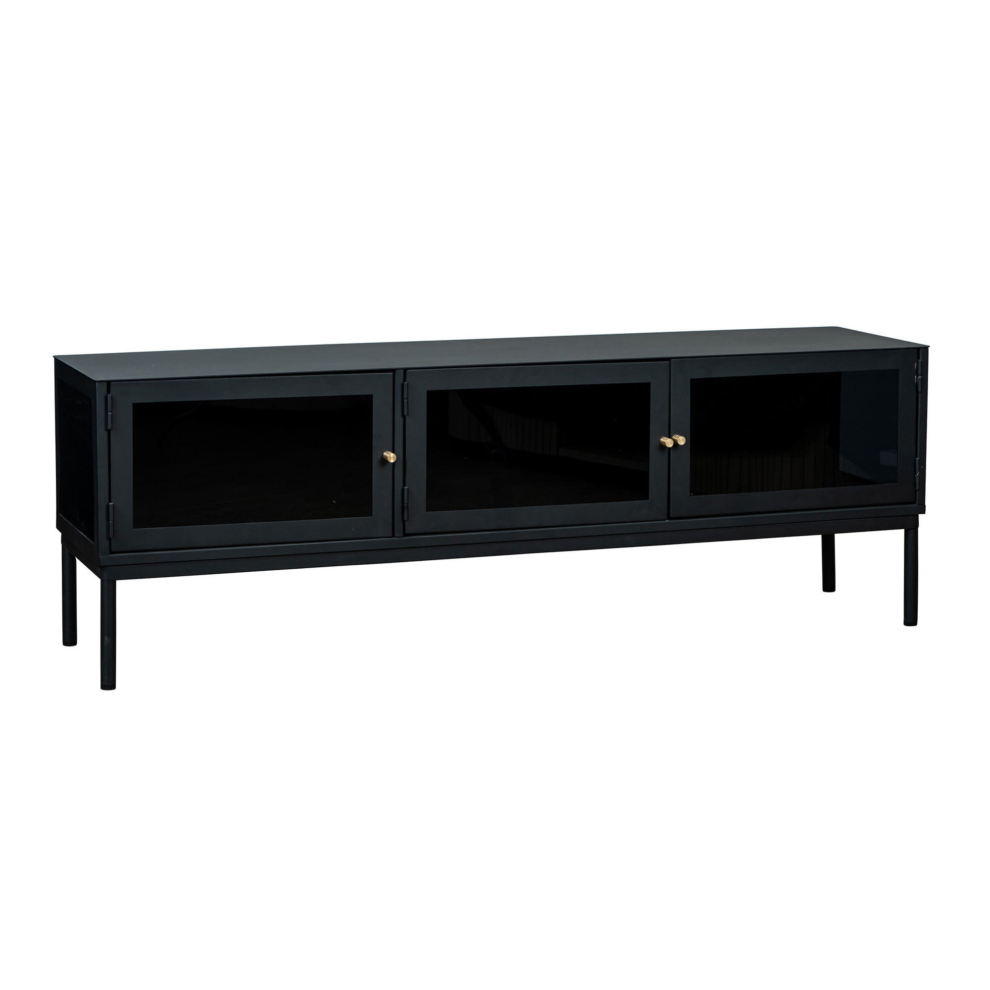TV-BÄNK 150/50/37 cm  - grå/svart, Klassisk, metall/glas (150/50/37cm) - Niels Andersson