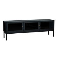 TV-BÄNK 150/50/37 cm  - grå/svart, Klassisk, metall/glas (150/50/37cm) - Niels Andersson