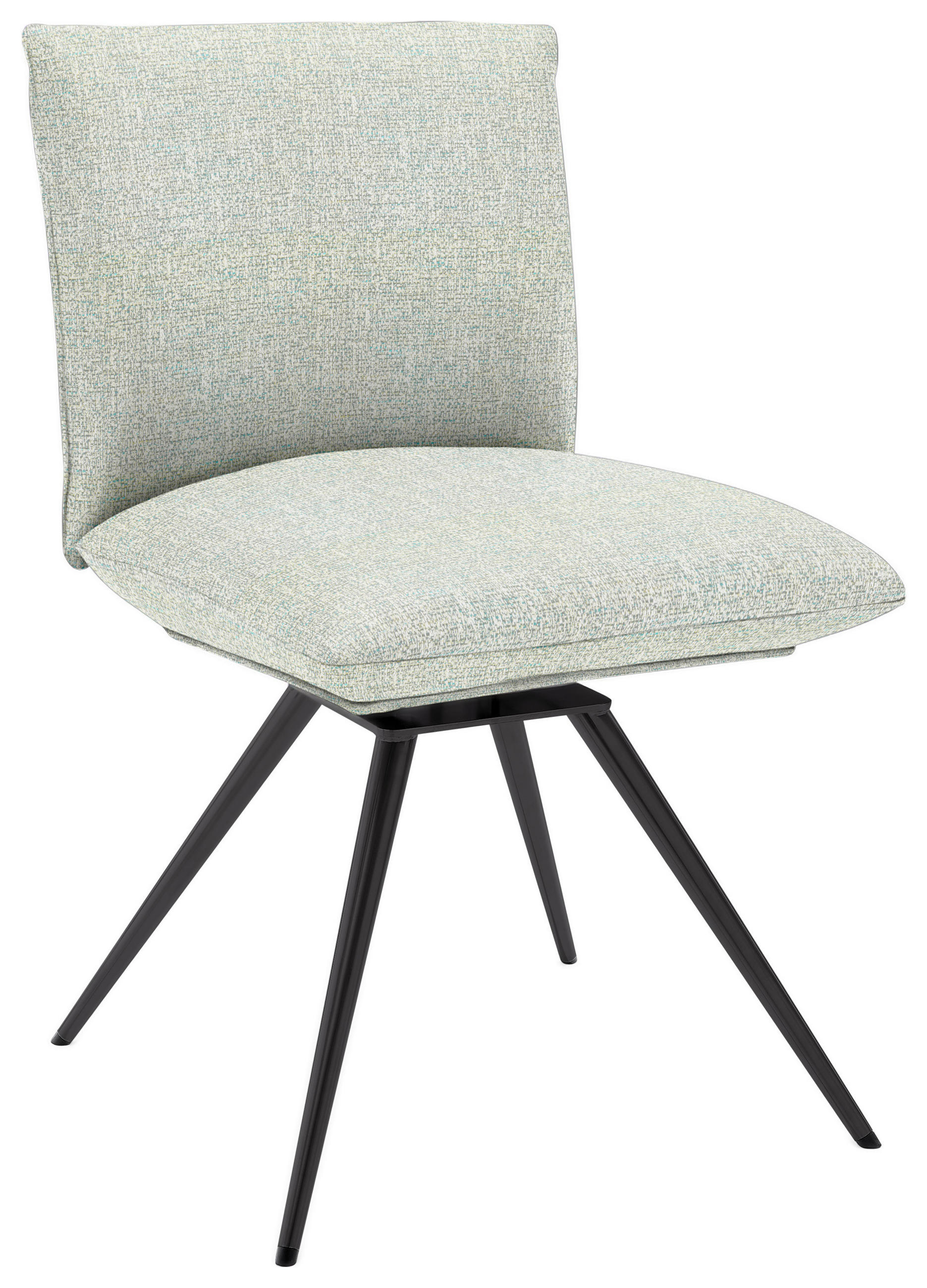 STUHL  Lederauswahl, Stoffauswahl, Sitzfläche 360° drehbar, automatische Rückholfunktion Webstoff  - Anthrazit/Hellgrün, Natur, Textil/Metall (52/90/65cm) - Venjakob