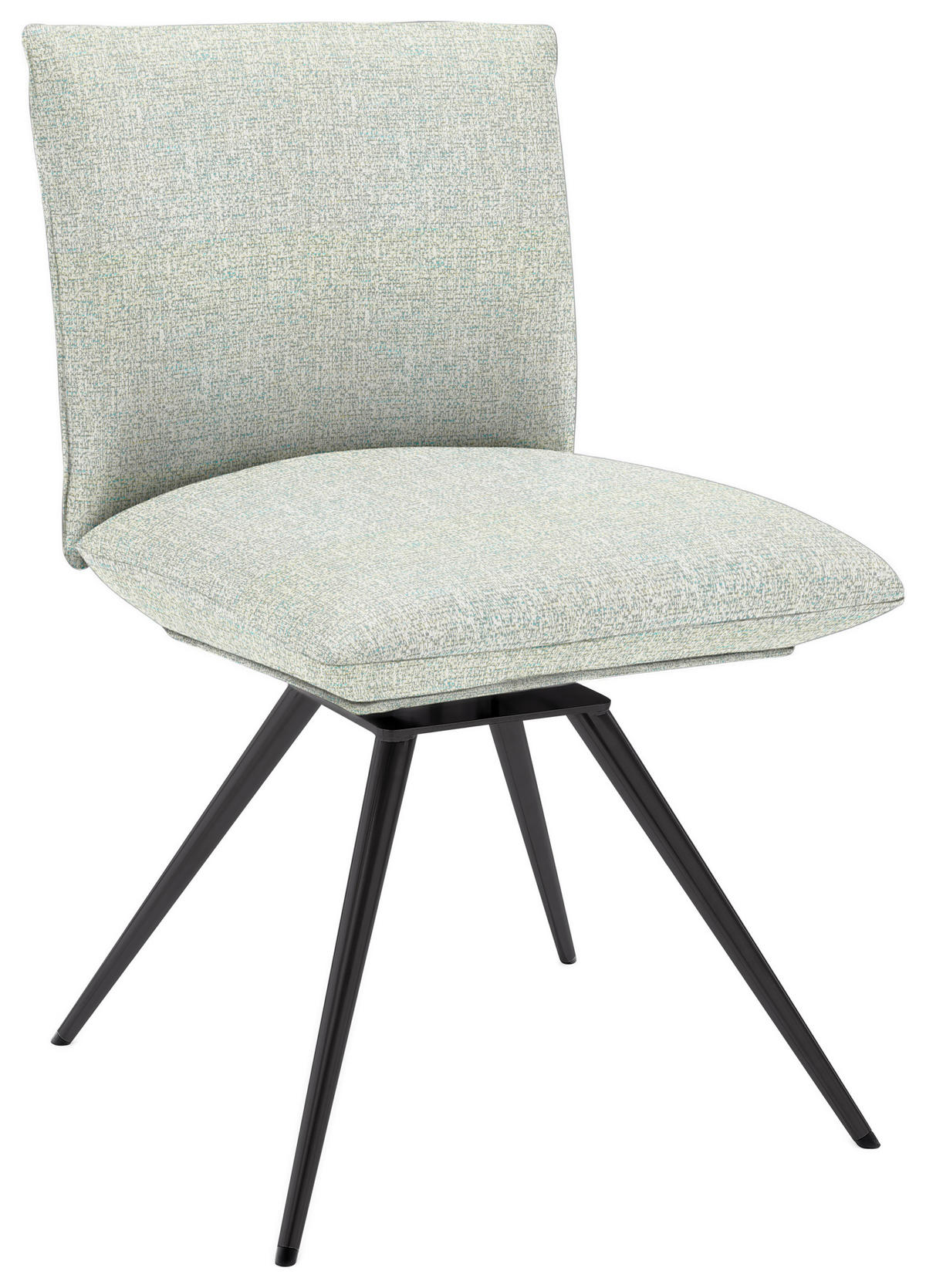 STUHL  Lederauswahl, Stoffauswahl, Sitzfläche 360° drehbar, automatische Rückholfunktion Webstoff  - Anthrazit/Hellgrün, Natur, Textil/Metall (52/90/65cm) - Venjakob