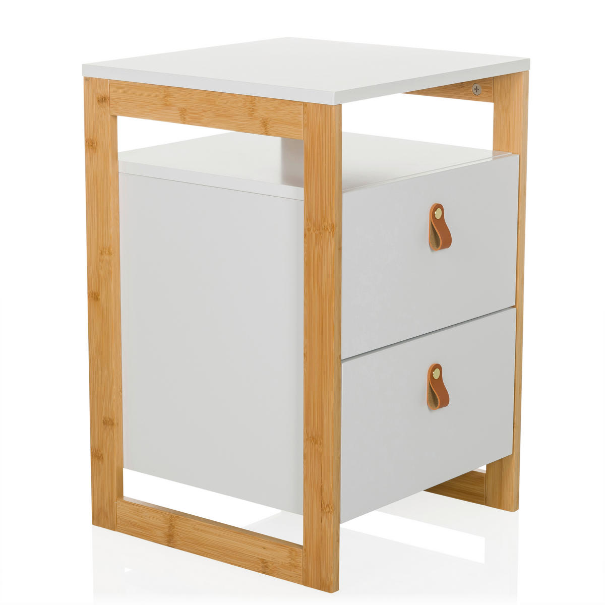 BEISTELLTISCH 40/60/40 cm Weiß  - Hellbraun/Weiß, MODERN, Holzwerkstoff (40/60/40cm) - MID.YOU