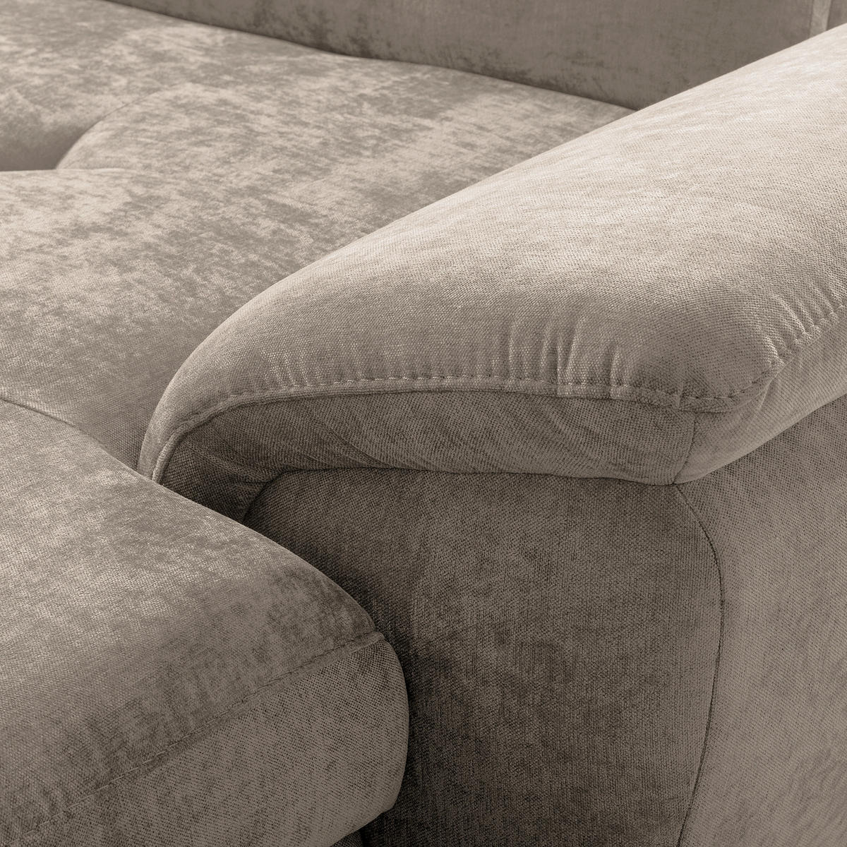 ECKSOFA  Webstoff Taupe  - Taupe/Schwarz, Design, Textil/Metall (268/195cm) - Livetastic