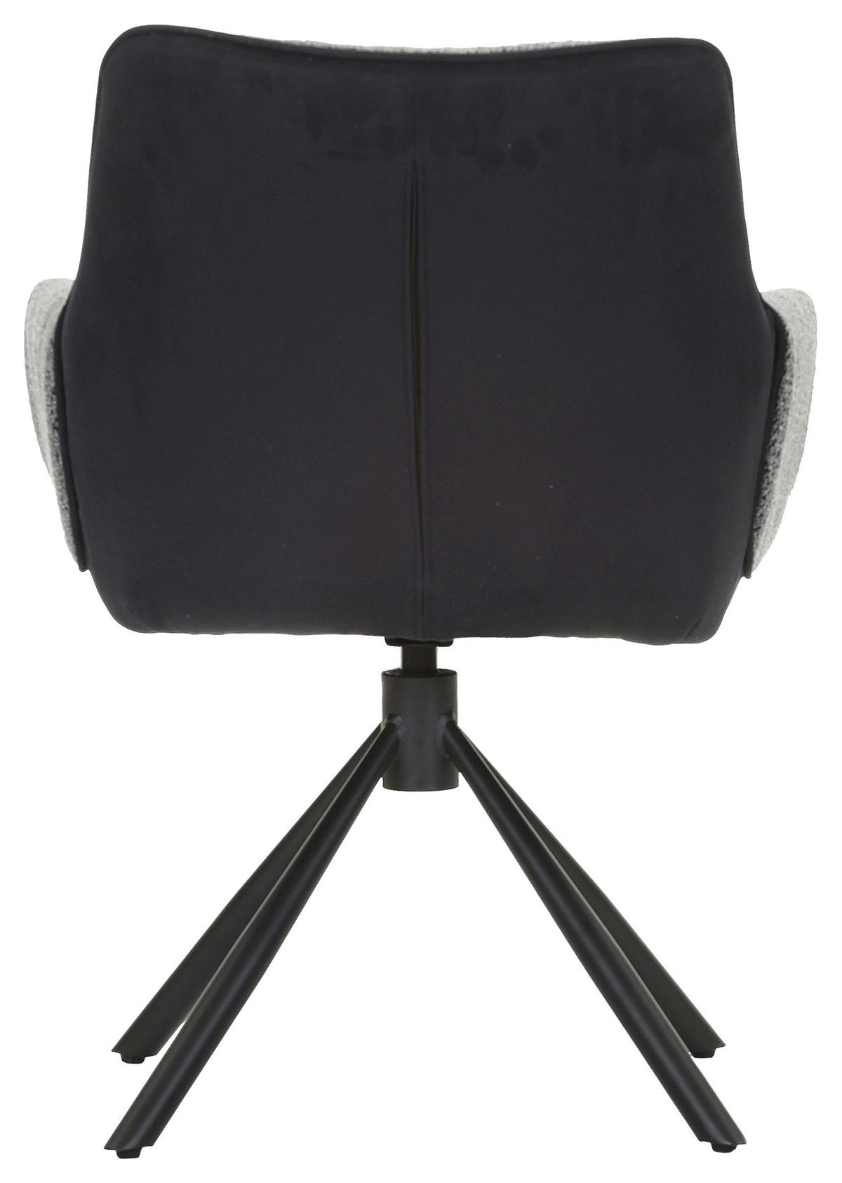 ARMLEHNSTUHL  Wippfunktion, Sitzfläche 360° drehbar, automatische Rückholfunktion Chenille, Mikrofaser  Grau, Schwarz  - Schwarz/Grau, Design, Textil/Metall (62/87/64cm) - Novel