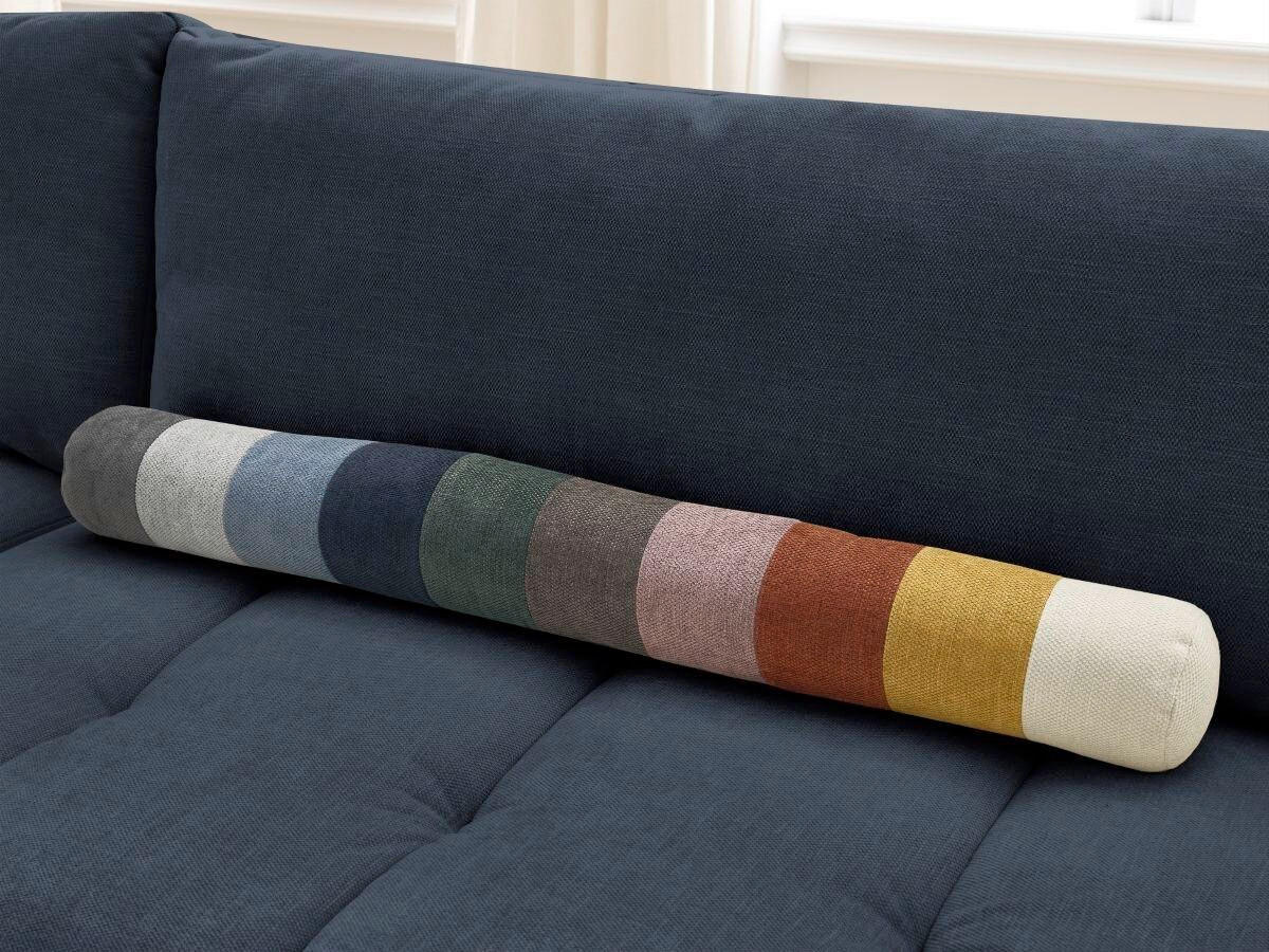 ECKSCHLAFSOFA FUJI Leinenoptik Dunkelblau  inkl.  - Schwarz/Dunkelblau, MODERN, Kunststoff/Textil (204/282cm)