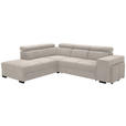 ECKSOFA  in Webstoff Beige  - Beige/Schwarz, KONVENTIONELL, Holz/Textil (244/283cm) - Carryhome