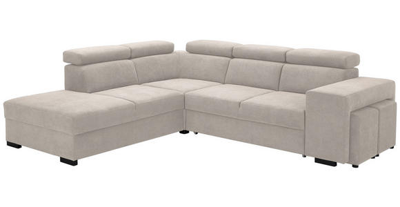 ECKSOFA  in Webstoff Beige  - Beige/Schwarz, KONVENTIONELL, Holz/Textil (244/283cm) - Carryhome