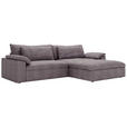 ECKSOFA  in Webstoff Grau, Lila  306/198 cm  - Lila/Schwarz, MODERN, Kunststoff/Textil (306/198cm) - Carryhome