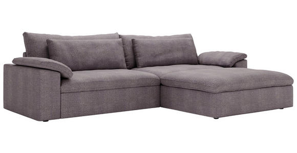 ECKSOFA  in Webstoff Grau, Lila  306/198 cm  - Lila/Schwarz, MODERN, Kunststoff/Textil (306/198cm) - Carryhome