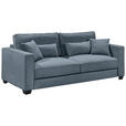 SCHLAFSOFA Mikrovelours Blau  - Blau/Schwarz, Design, Kunststoff/Textil (232/92/115cm) - Carryhome