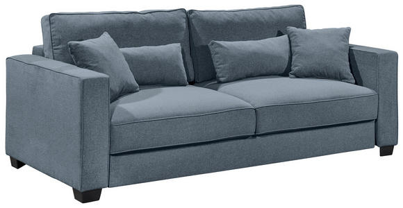 SCHLAFSOFA Mikrovelours Blau  - Blau/Schwarz, Design, Kunststoff/Textil (232/92/115cm) - Carryhome