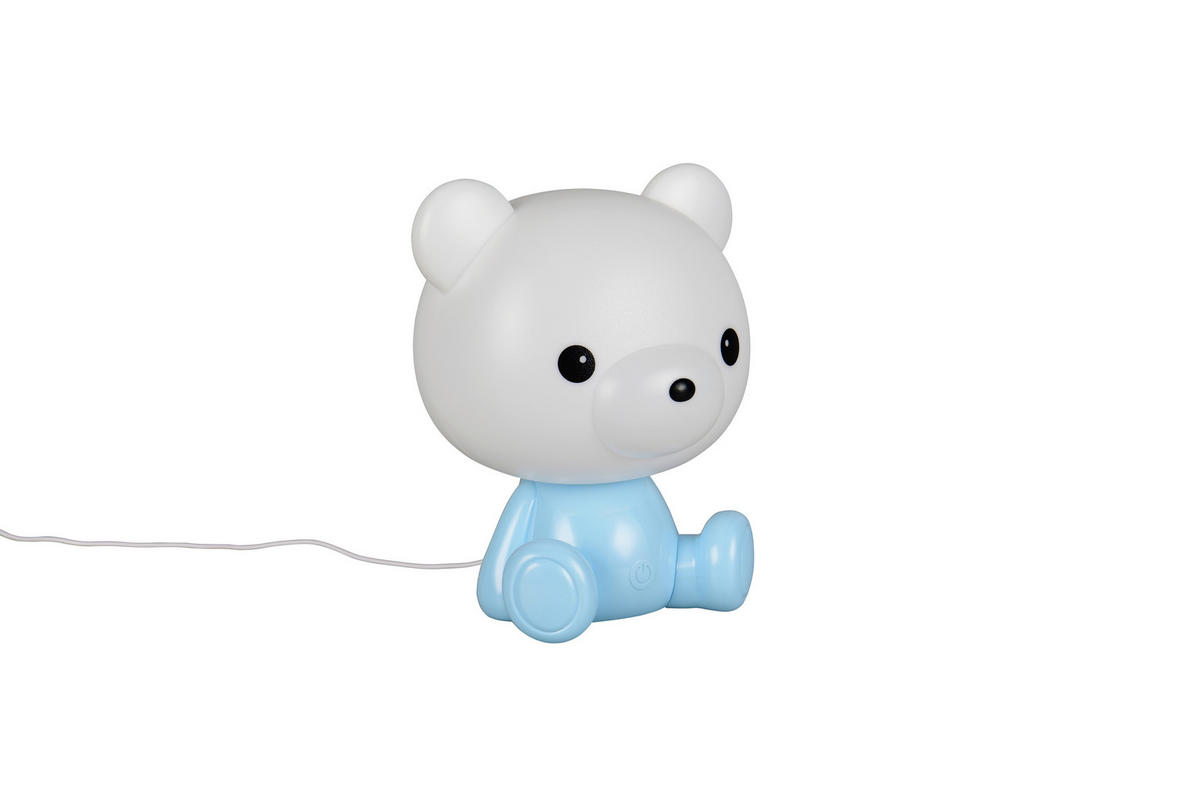 LED-TISCHLEUCHTE - Weiss/Hellblau, Lifestyle, Kunststoff (21/19/25,5cm)