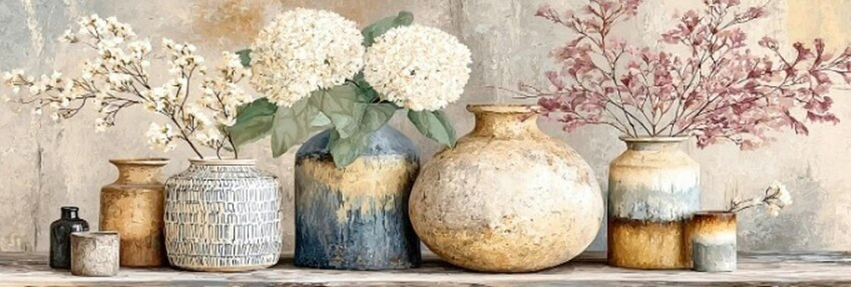 GLASBILD Stillleben, Blumen  - Multicolor, Basics, Glas (33/98/1.40cm) - Euroart