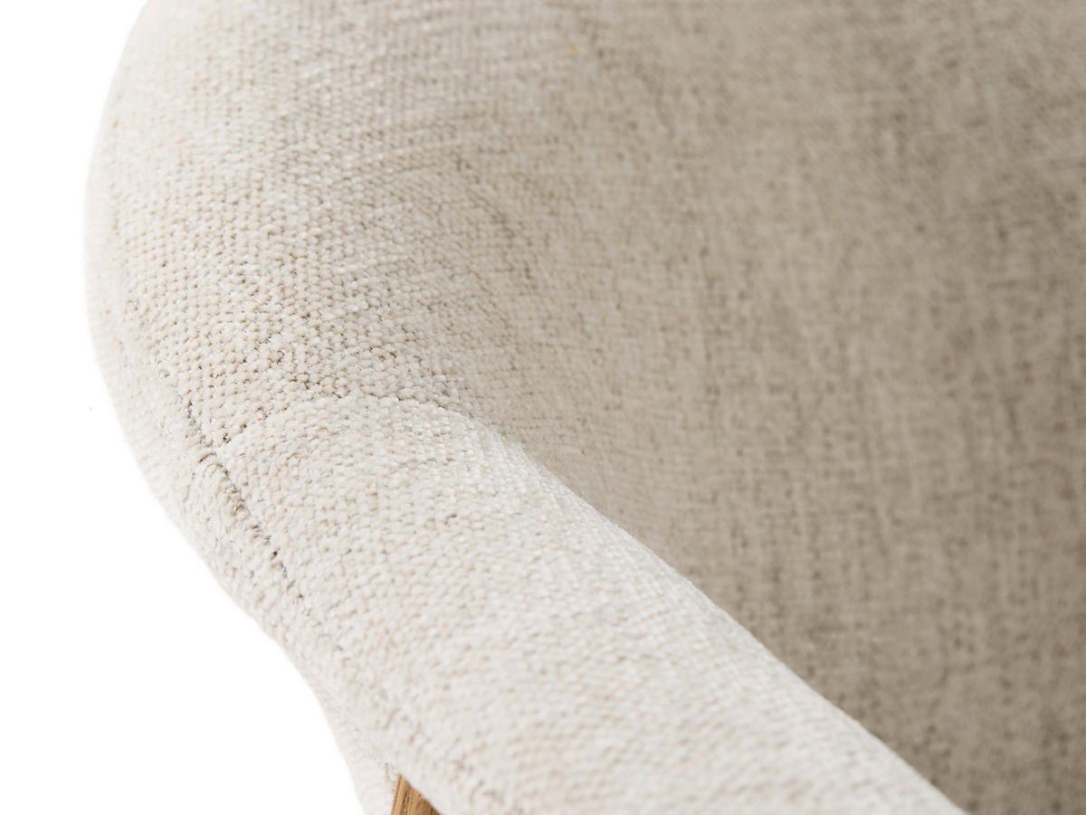 ARMLEHNSTUHL  in Chenille  - Sandfarben/Eichefarben, KONVENTIONELL, Holz/Textil (63/81/63cm) - Ambia Home