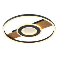 STROPNÍ LED SVÍTIDLO, 40.5/5.5 cm  - tmavě hnědá/černá, Natur, kov/plast (40.5/5.5cm) - Globo