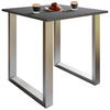 ESSTISCH Anthrazit, Silberfarben  - Anthrazit/Silberfarben, Design, Holzwerkstoff/Metall (80/80/76cm) - MID.YOU