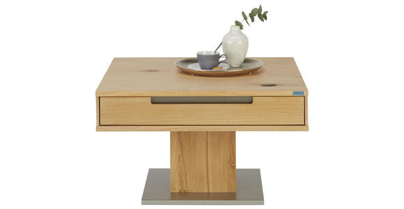 COUCHTISCH in Holz 75/75/45 cm - Eichefarben/Silberfarben, KONVENTIONELL, Holz/Holzwerkstoff (75/75/45cm) - Cantus