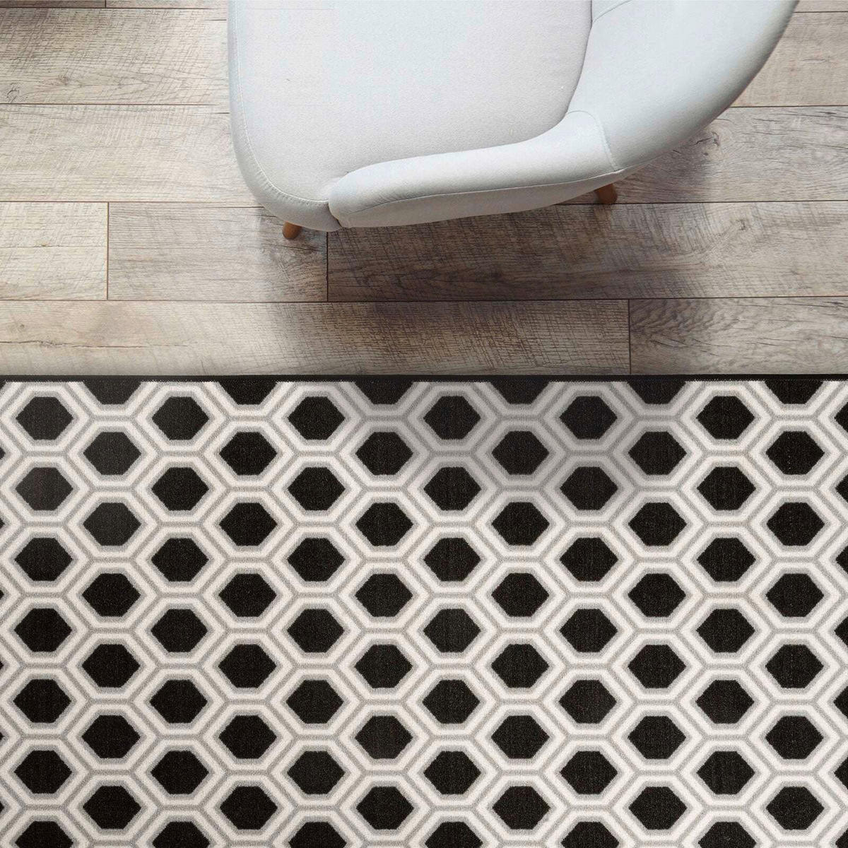 LÄUFER 80/350 cm Bangor  - Schwarz, Design, Kunststoff/Textil (80/350cm) - Novel