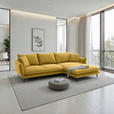 ECKSOFA  in Webstoff Currygelb  304/196 cm  - Currygelb/Schwarz, KONVENTIONELL, Textil/Metall (304/196cm) - Hom`in