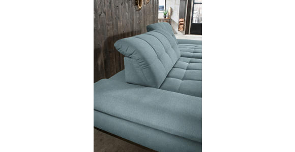 ECKSOFA in Mikrofaser Pastellblau  - Pastellblau/Schwarz, Design, Textil/Metall (290/198cm) - Xora