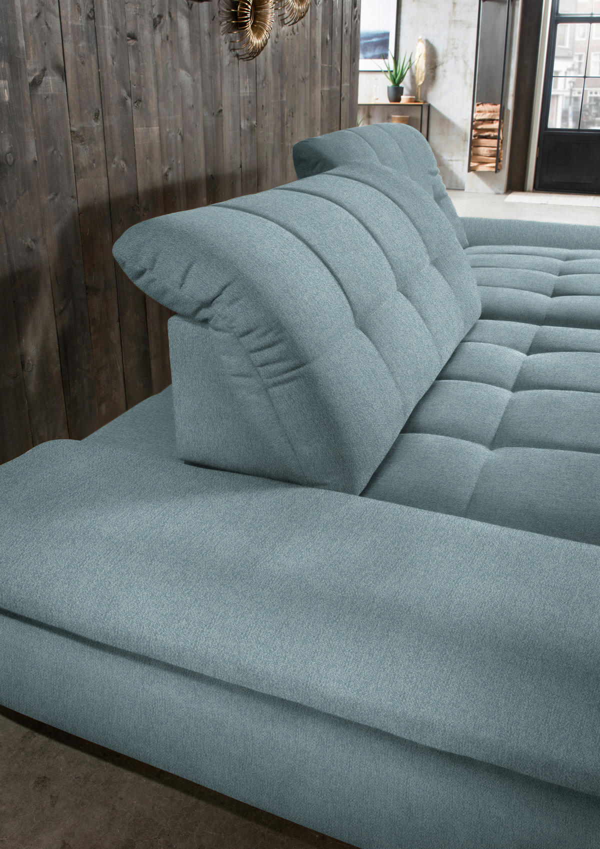 ECKSOFA in Mikrofaser Pastellblau  - Pastellblau/Schwarz, Design, Textil/Metall (290/198cm) - Xora