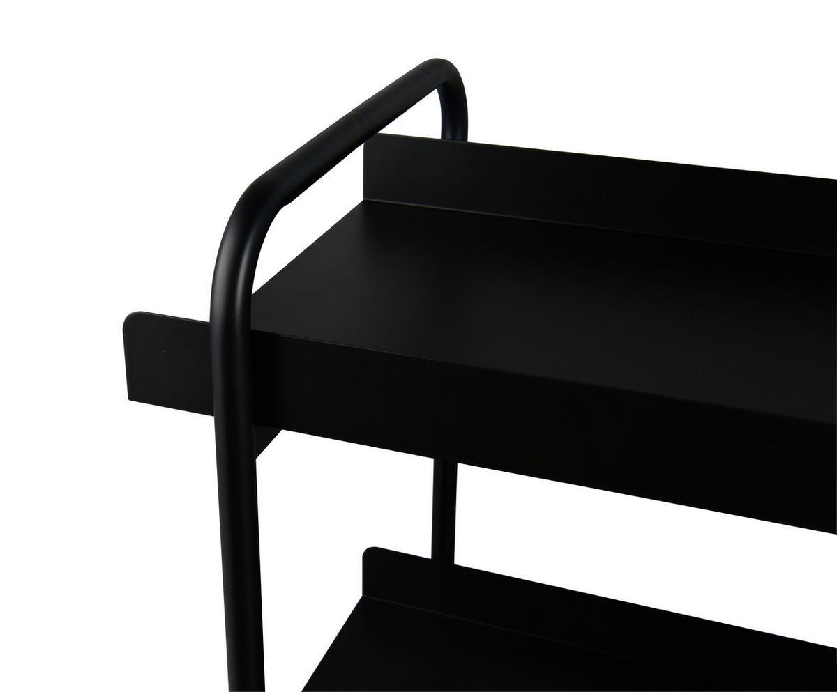 SERVIERWAGEN Schwarz  - Schwarz, MODERN, Metall (65/46/59cm) - Milino