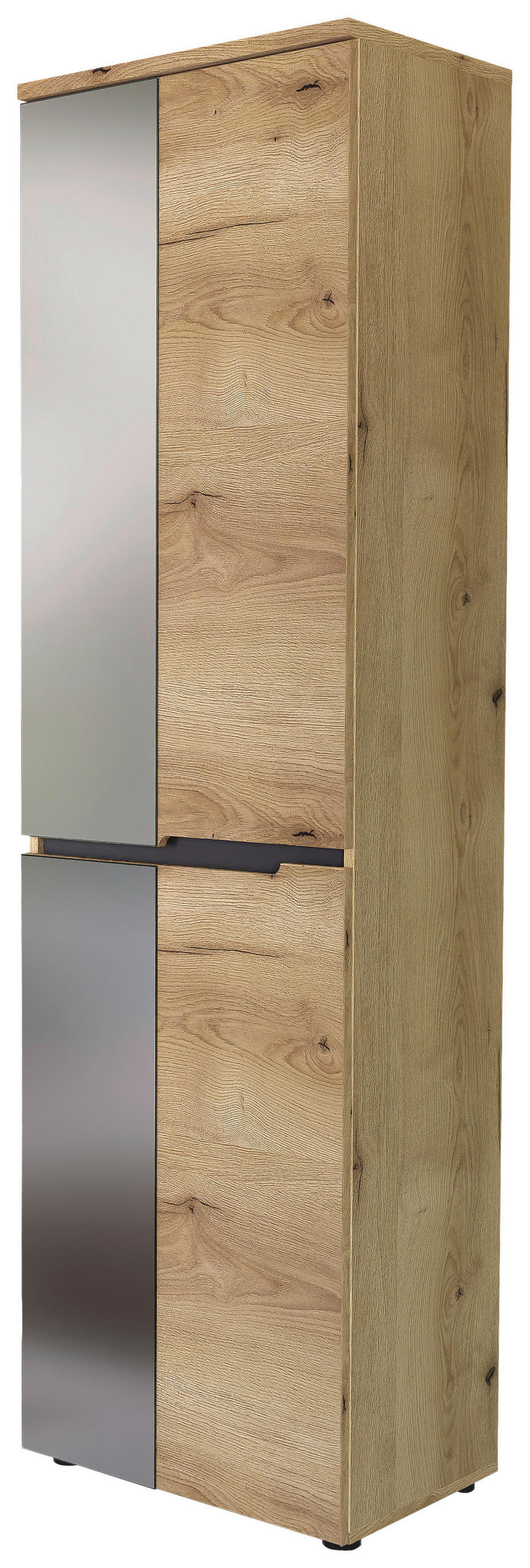 GARDEROBENSCHRANK  in 55/192/38 cm  - Eichefarben/Schwarz, KONVENTIONELL, Glas/Holzwerkstoff (55/192/38cm) - Xora