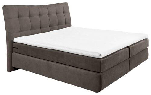 BOXSPRINGBETT 180/200 cm  in Braun, Grau  - Schwarz/Braun, Design, Kunststoff/Textil (180/200cm) - Esposa