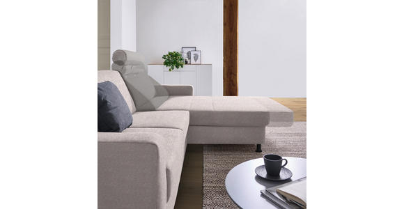 ECKSOFA in Webstoff Hellrosa  - Hellrosa/Schwarz, Design, Kunststoff/Textil (257/165cm) - Xora