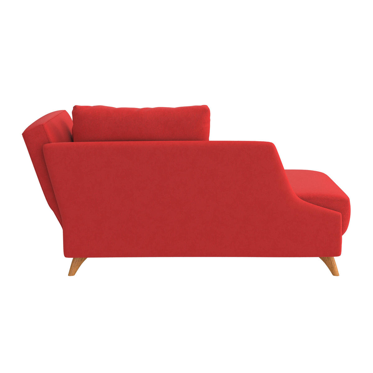 RÉCAMIERE in Flachgewebe Rot  - Eichefarben/Rot, Modern, Holz/Textil (205/74-87/94cm) - Bali